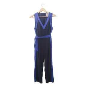 Anthropologie Becas Colorblock Jumpsuit Blue Size 0P